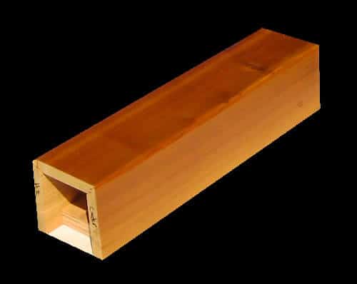 A Cedar Box Beam with hewn edges